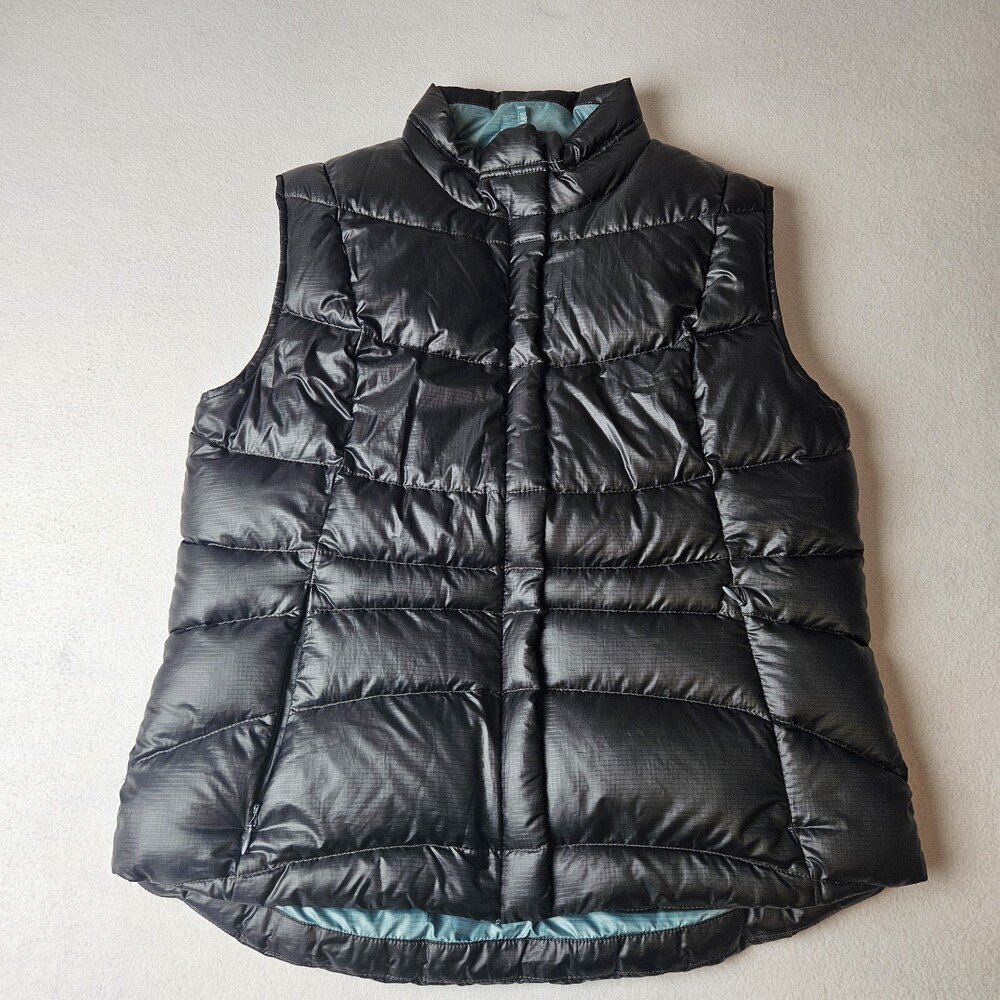 Eddie Bauer Womens Premium Goose Down Black Vest Size Small